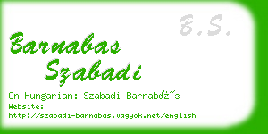 barnabas szabadi business card